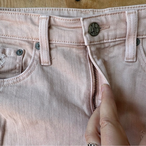 AG Adriano Goldschmied Pink Distressed Denim Mini Skirt - Picture 9 of 16